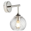 Szklany ścienny kinkiet Allegra 104052 ryflowany nikiel