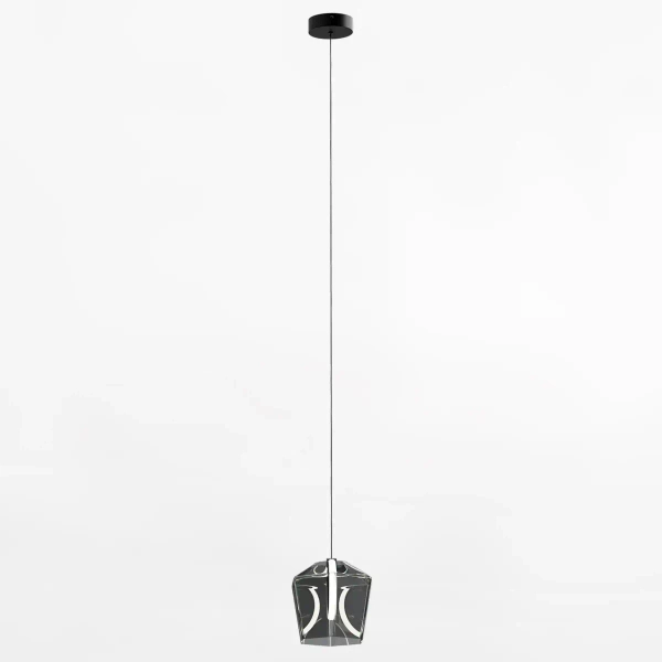 Szklana lampa wisząca do salonu COLORE MD3350-1BL/S LED 6W 3000K czarna