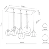 Molekułowa lampa wisząca Cubus 2834 TK Lighting loft wielopunktowa szklana