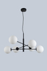 Nowoczesna lampa wisząca Oviedo do salonu balls czarna biała