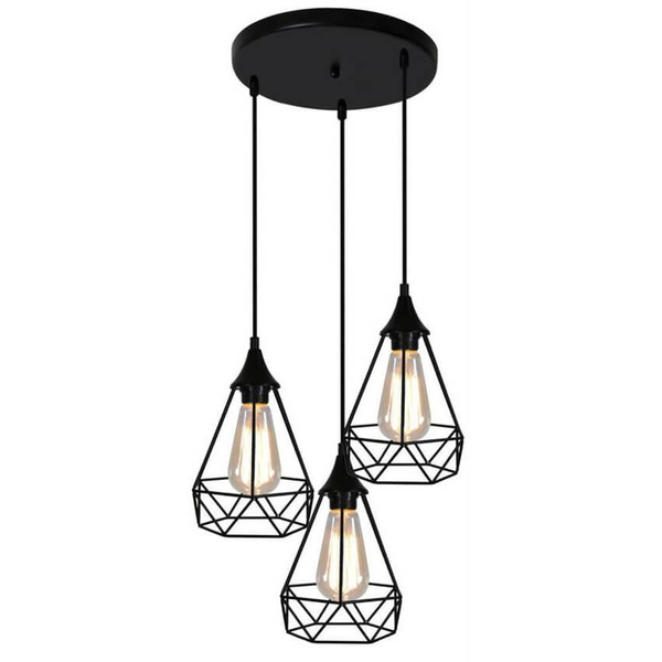 Industrialna lampa wisząca Graf 33-62918 druciana czarna