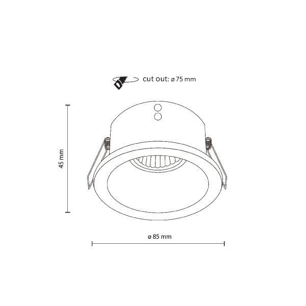 Minimalistyczny sufitowy spotlight Opti 10577 okrągła czarny