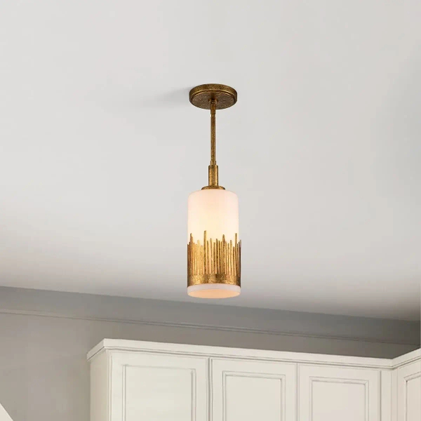 Podłużna zwisająca lampa Sawgrass QN-SAWGRASS-MP-DG-O szklana złota