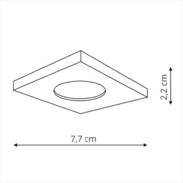 Sufitowa LAMPA wpuszczana LAGOS LP-440/1RS BK square Light Prestige metalowa OPRAWA kwadratowa WPUST podtynkowy IP65 czarna