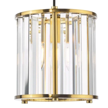 Zwisająca lampa nad stół Kiran KIR0135 kryształowa mosiądz