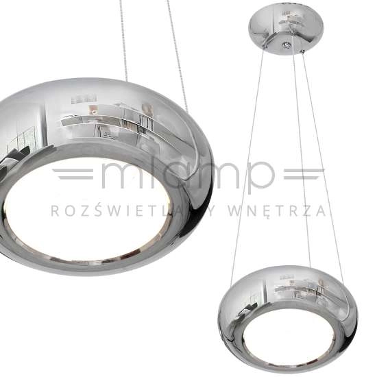 LAMPA wisząca MERCURIO ML328 Milagro okrągła OPRAWA metalowa zwis LED 12W 4000K pierścień circle chrom