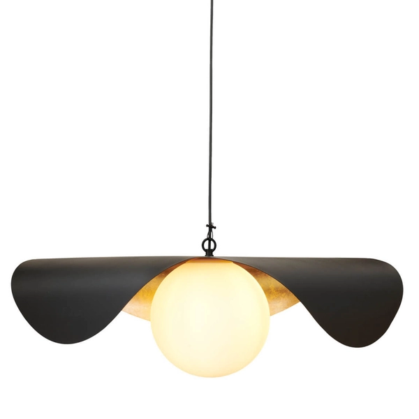 Wisząca lampa ENZO ST-F22020601-D80 black szklana kula czarny złoty