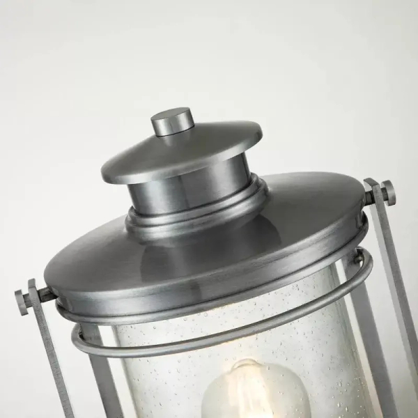 Zewnętrzna lampa stojąca BOOKER QN-BOOKER3-M-IA lampion IP44 srebrny