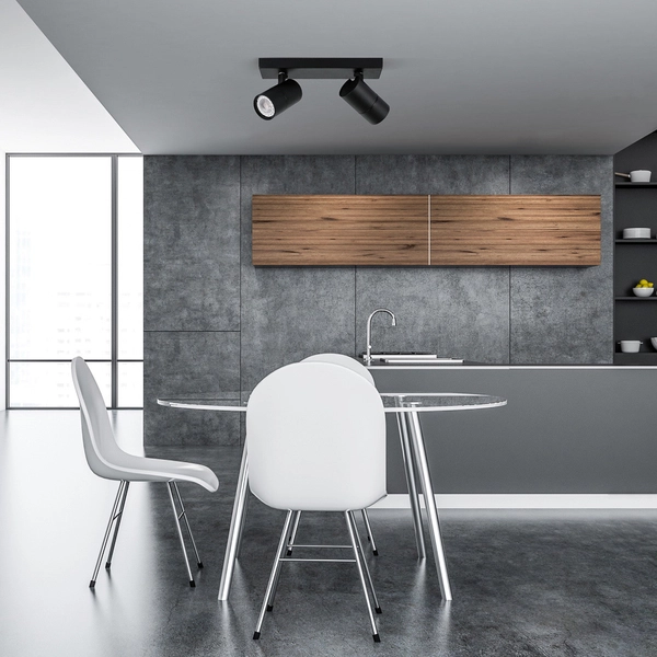 Sufitowa LAMPA plafon LACONI SPL-2813-2B-BL Italux regulowana OPRAWA metalowe reflektorki na listwie czarne