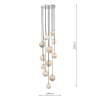 Kaskadowa wisząca lampa Mikara MIK1250 planety kule szklane chrom