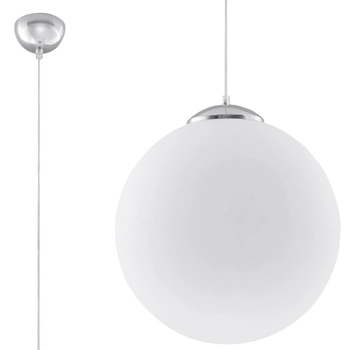 Szklana LAMPA wisząca SL.0264 OPRAWA zwis kula ball biała
