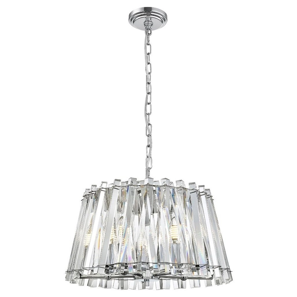 Kryształowa lampa wisząca Mirabell glamour crystal do salonu chrom
