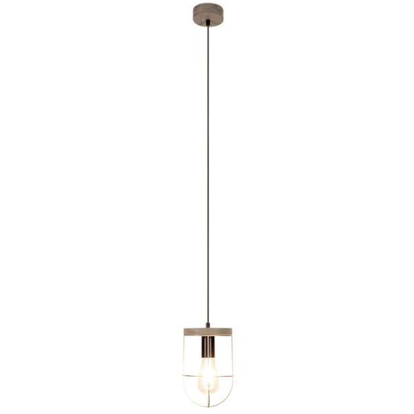 Industrialna lampa wisząca NETUNO 1871759157 druciany zwis drewno srebrny