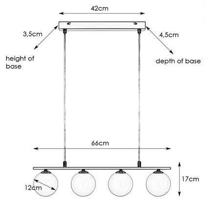 LAMPA wisząca QUATTRO 107573 Markslojd metalowa OPRAWA rustykalny ZWIS szklane kule balls stal biała
