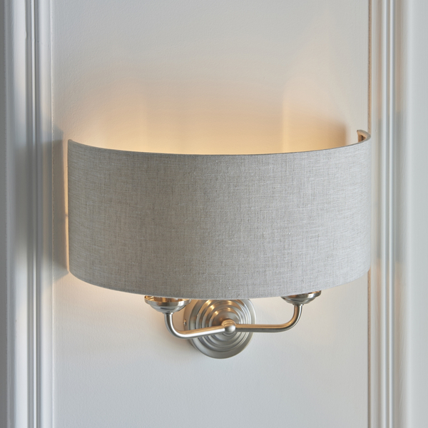 Lampa ścienna abażurowa Highclere 94403 Endon beżowy chrom