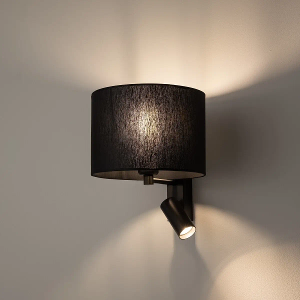 Nocny kinkiet ścienny LUSSO 11521 do sypialni czarny