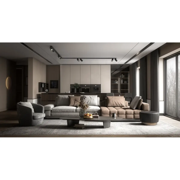 Reflektorowa lampa sufitowa Mono 7723 nowoczesna nad łóżko czarna