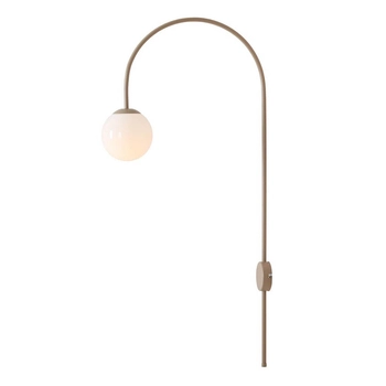 Lampa ścienna sypialniana Una 1116C17 kulisty metal szkło beżowy