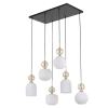 Nowoczesna wisząca lampa Sophia Cognac do salonu biały czarny