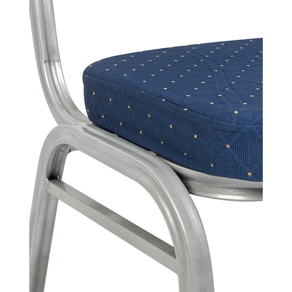 Materiałowe krzesło do salonu ARES KH1501100307 niebieski srebrny