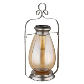 Stojąca latarnia solarna SOLAR 36647 IP44 LED 0,06W 3000K bursztynowy szary