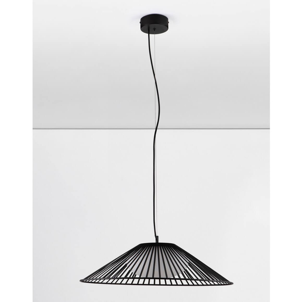 Druciana lampa zwisowa PENA LE44248 LED 21W 3000K kula czarna biała