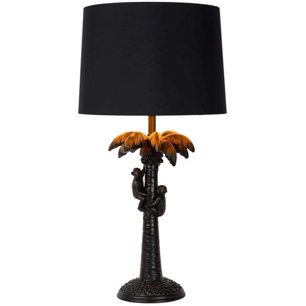 Orientalna LAMPKA stojąca EXTRAVAGANZA COCONUT 10505/81/30 Lucide dekoracyjna LAMPA biurkowa abażurowa małpki czarne