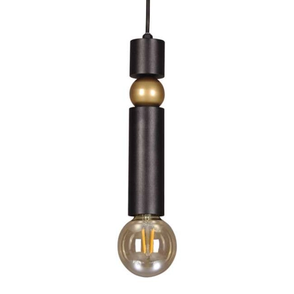 LAMPA wisząca K-4740 Kaja okrągła OPRAWA metalowy ZWIS sopel modernistyczna tuba czarna złota