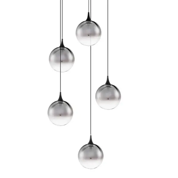 Szklana lampa wisząca LURVELA LE45130 LED 20W 3000K szara czarna