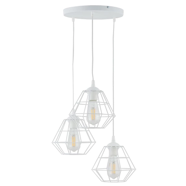 Lampa wisząca potrójna druciana Diamond 6213 TK Lighting loft biała