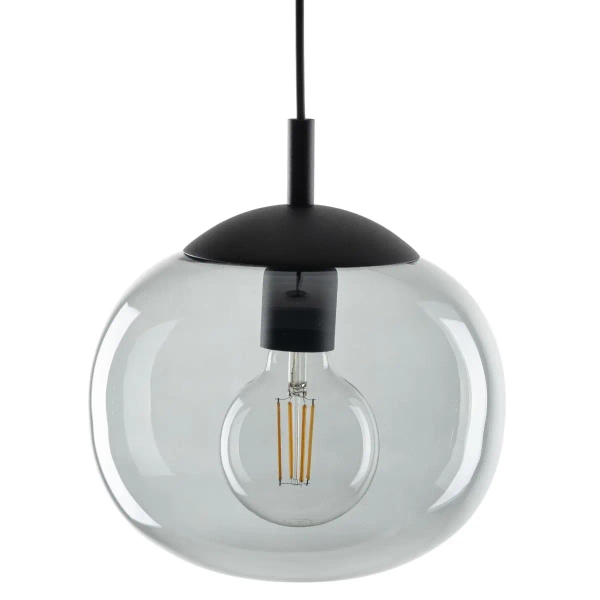 Lampa zwieszana do sypialni VIBE 4972 szklana kula czarny grafit