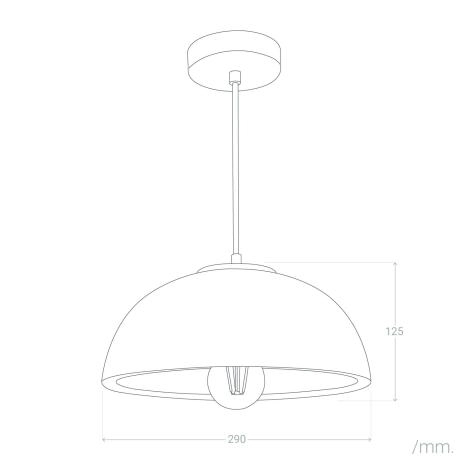 Zwisowa lampa kopuła Ciri ABR-CIRI-E27 Abruzzo ceramiczna szara