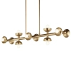 Lampa wisząca metalowa Palta KL-PALTA-LP10-CPZ podłużna do salonu mosiądz