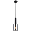 Wisząca LAMPA loftowa SARDO PND-5581-1-BK+SG Italux skandynawska OPRAWA szklany ZWIS okrągła tuba przydymiona czarna