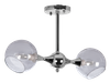 Modernistyczna lampa sufitowa VEN C854-2 szklane klosze chrom przydymione