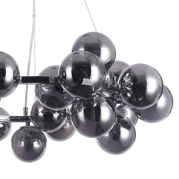 Loftowa LAMPA wisząca CABELLA PND-5252-25-CH+SMK Italux szklana OPRAWA molekuły zwis bubbles kule balls chrom przydymiony