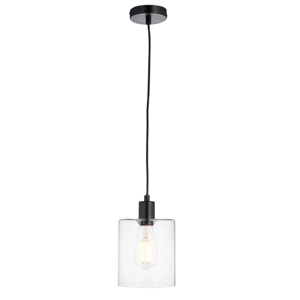 Wisząca lampa do salonu Toledo 95472 czarna przezroczysta