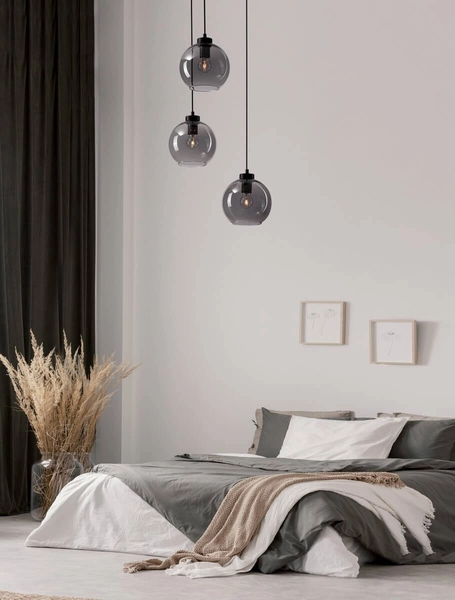 Jadalniana lampa wisząca Repos kaskada czarna przydymiona