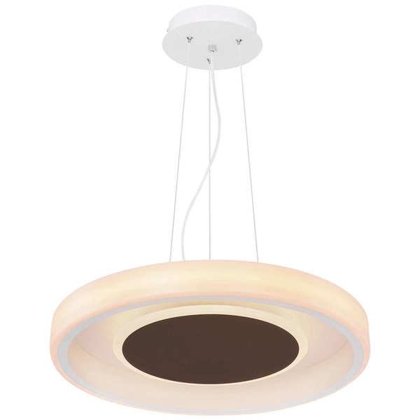 LAMPA wisząca GOFFI 48398-40H Globo metalowa OPRAWA okrągła LED 40W 3000K - 6000K zwis biała