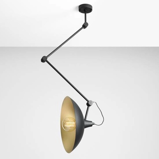 Industrialna lampa sufitowa MELOS 808PL_G1_Z regulacja kopuła czarna