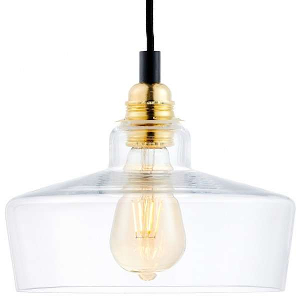Loftowa LAMPA wisząca LONGIS 10877305 Kaspa szklana OPRAWA skandynawski ZWIS kaskada złota przezroczysta czarna