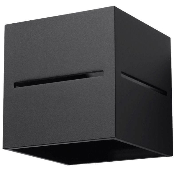 Kinkiet LAMPA ścienna SL.0204 metalowa OPRAWA kostka cube przyścienna czarna