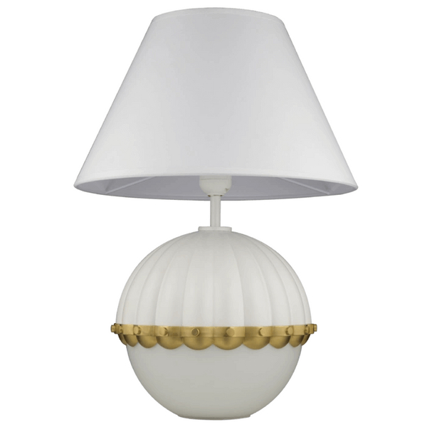 Lampa stołowa Pralines T01268WH Cosmolight abażurowa biała mosiądz