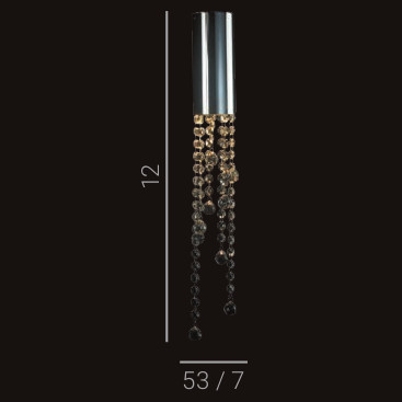 Tuba LAMPA kinkiet LARIX MB93708-1A Italux kryształowa OPRAWA metalowa ścienna glamour crystal chrom przezroczysta