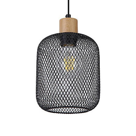 Metalowy zwis ażurowy Grendel 3131 czarna lampa wisząca do sypialni
