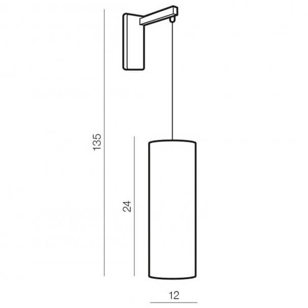 Kinkiet ścienny Almeria AZ2613 Azzardo tubka rurka do sypialni szara