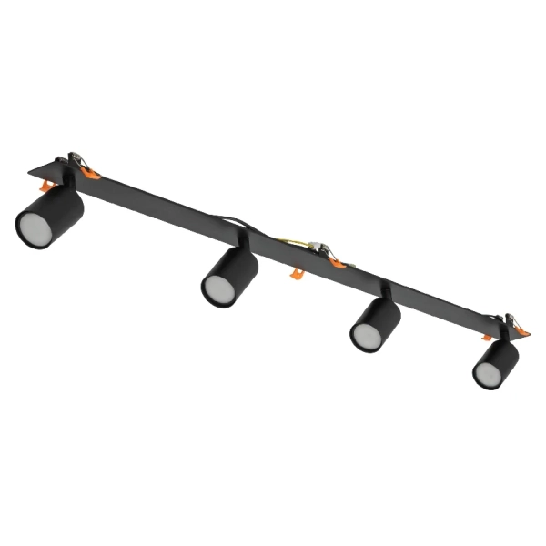 Podtynkowa lampa do przedpokoju Nex 10801 tubki na belce czarny