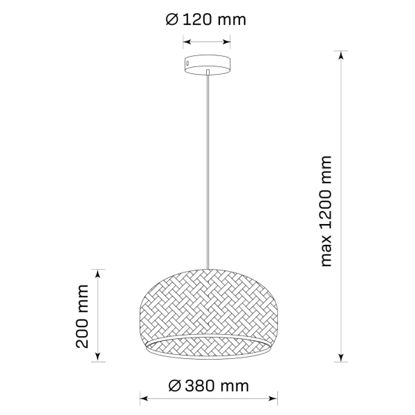 Lampa wisząca bambusowa Korfu 329110 do sypialni brązowa czarna