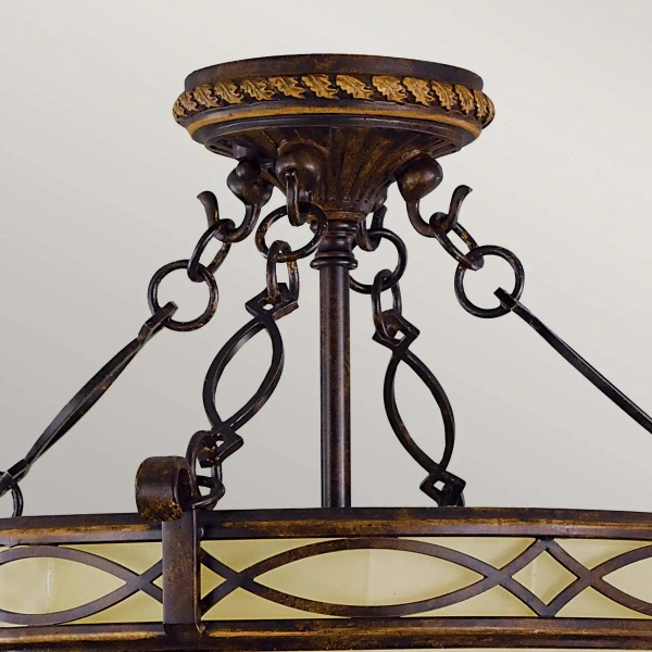 Plafon LAMPA sufitowa DRAWING ROOM FE-DRAWING-ROOM-FB Elstead FEISS klasyczna OPRAWA półokrągła natynkowa beżowa czarna