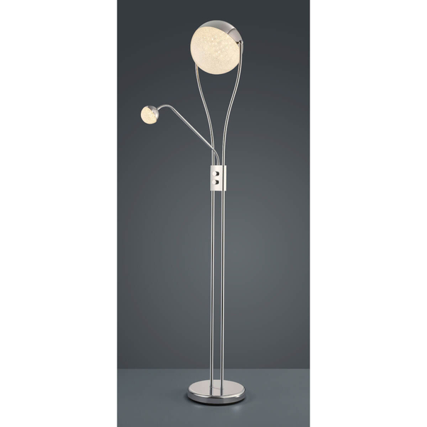 Okrągła lampa stojąca Chris 478310206 LED 22W+3,8W 3000K srebrna